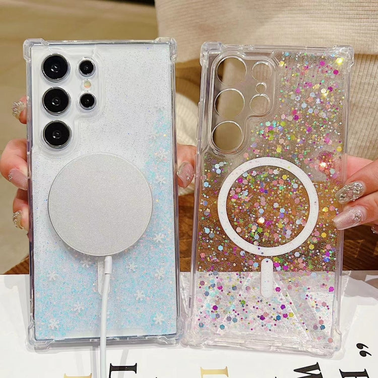 For Samsung Galaxy S24+ 5G Explosive Flash Gradient MagSafe TPU Phone Case(Gold)