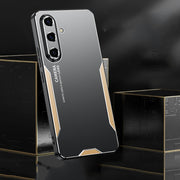 For Samsung Galaxy S25 5G Blade Series TPU Hybrid Metal Phone Case(Gold)