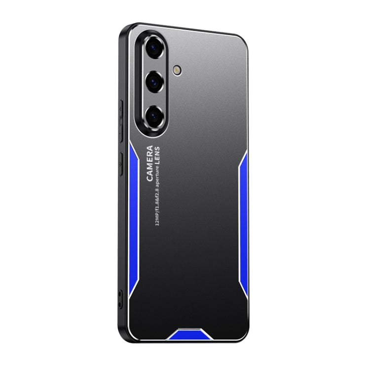 For Samsung Galaxy S25 5G Blade Series TPU Hybrid Metal Phone Case(Blue)