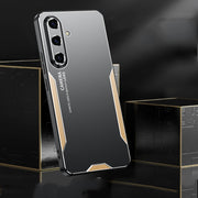 For Samsung Galaxy S25+ 5G Blade Series TPU Hybrid Metal Phone Case(Blue)