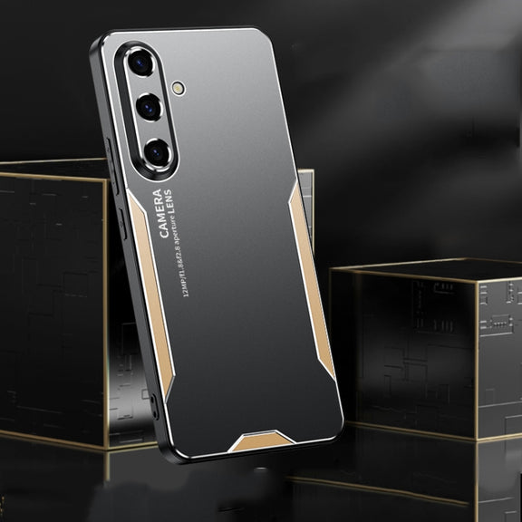 For Samsung Galaxy S25+ 5G Blade Series TPU Hybrid Metal Phone Case(Blue)