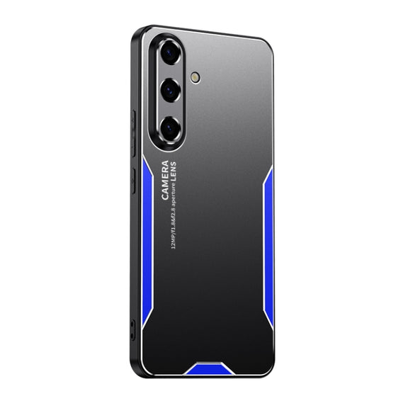 For Samsung Galaxy S25+ 5G Blade Series TPU Hybrid Metal Phone Case(Blue)