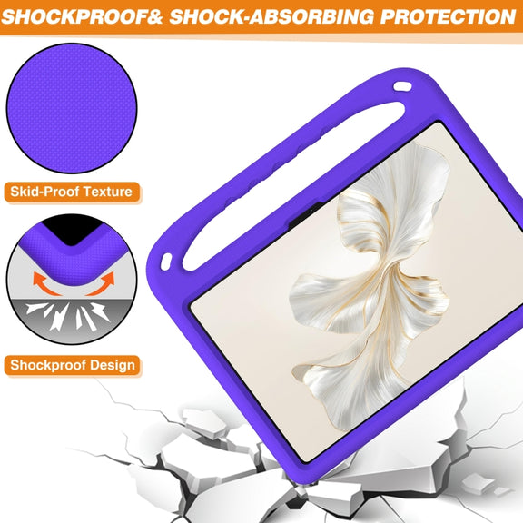 For Honor Pad 9 12.1 Handle EVA Shockproof Tablet Case with Holder(Purple)