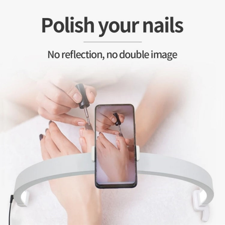 M12X Foldable LED Half Moon Lamp Touch Control Nail Art Lamp, Length: 56cm(AU Plug)
