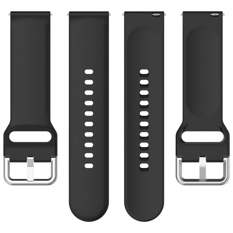For Xiaomi Watch 2 Solid Color Metal Silver Buckle Silicone Watch Band, Size: L(Black)