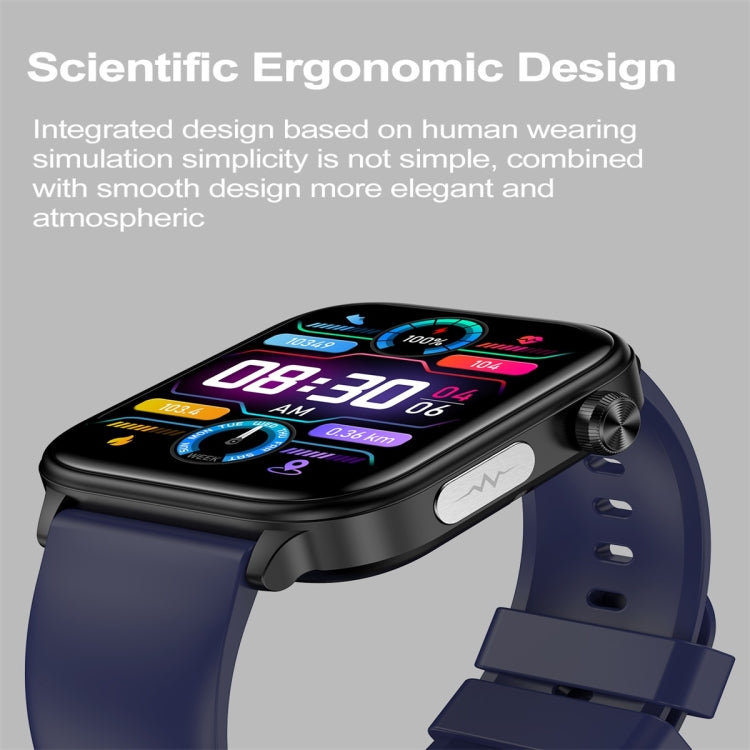 ET570 1.96 inch Color Screen Smart Watch Silicone Strap, Support Bluetooth Call / ECG(Blue)