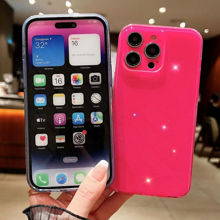 For iPhone 16 Pro Jelly Glitter Solid Color TPU Phone Case(Rose Red)
