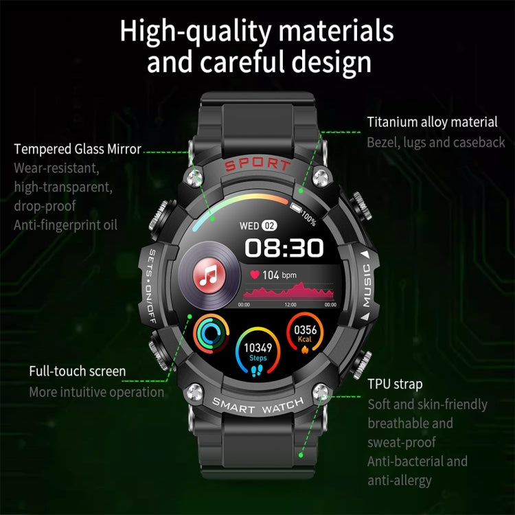 T96 1.52 inch Amoled Screen 2 in 1 Bluetooth Earphone Smart Watch(Silver)