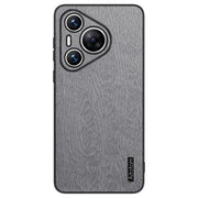 For Huawei Pura 70 Tree Bark Leather Shockproof Phone Case(Grey)