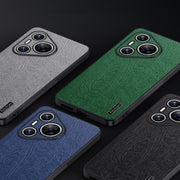 For Huawei Pura 70 Tree Bark Leather Shockproof Phone Case(Blue)