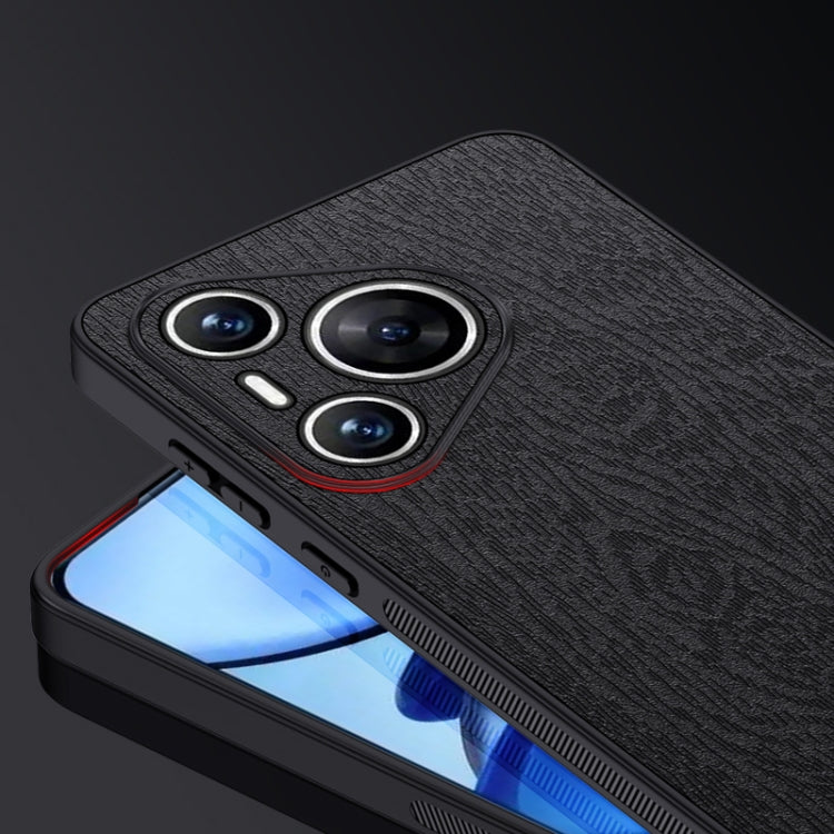 For Huawei Pura 70 Tree Bark Leather Shockproof Phone Case(Blue)