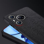 For Huawei Pura 70 Tree Bark Leather Shockproof Phone Case(Blue)