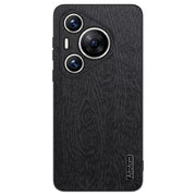 For Huawei Pura 70 Pro Tree Bark Leather Shockproof Phone Case(Black)