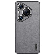 For Huawei Pura 70 Pro Tree Bark Leather Shockproof Phone Case(Grey)