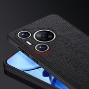 For Huawei Pura 70 Pro Tree Bark Leather Shockproof Phone Case(Grey)
