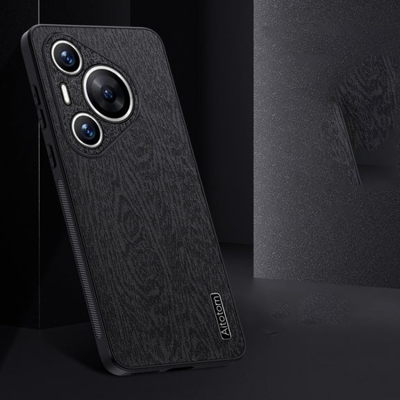 For Huawei Pura 70 Pro Tree Bark Leather Shockproof Phone Case(Blue)