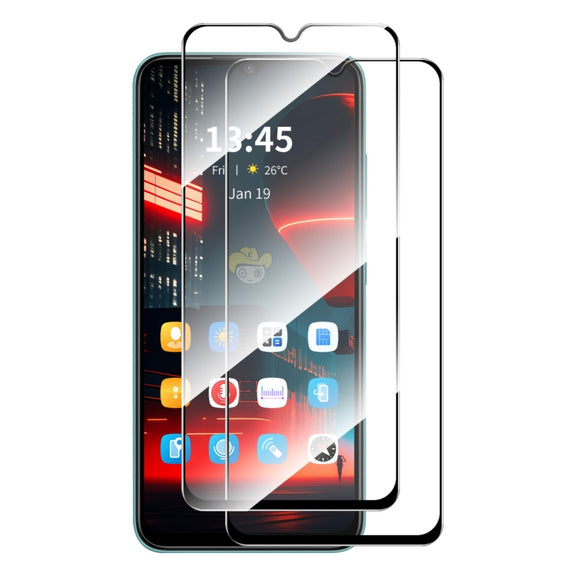 For Tecno Spark 9 2pcs ENKAY Full Glue High Aluminum-silicon Tempered Glass Film