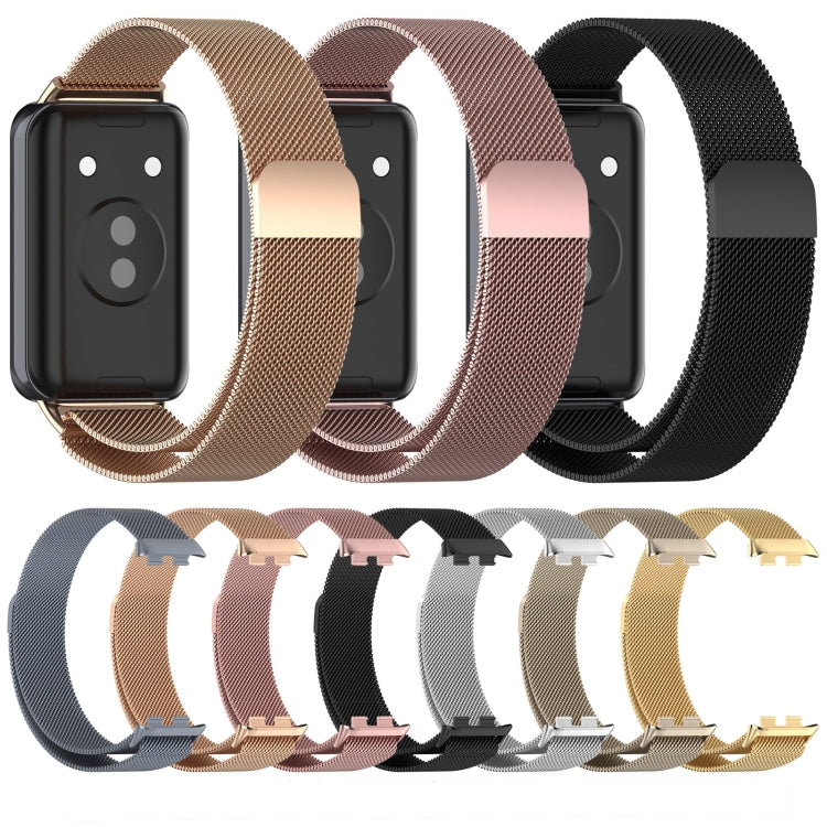 For Honor Band 9 Milan Magnetic Steel Mesh Watch Band(Rose Gold)