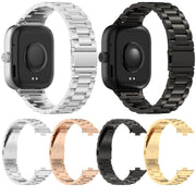 For Redmi Watch 4 Three Bead Stainless Steel Metal Watch Band(Gold)
