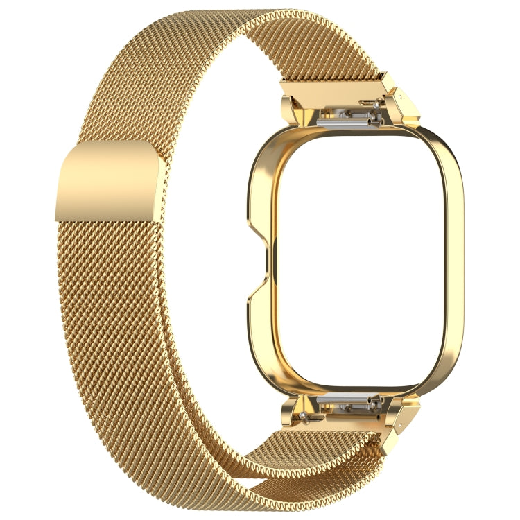For CMF Watch Pro D395 Metal Frame + Milanese Integrated Magnetic Watch Band(Gold)