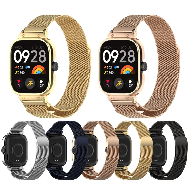 For CMF Watch Pro D395 Metal Frame + Milanese Integrated Magnetic Watch Band(Gold)
