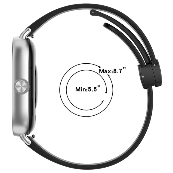 For Redmi Watch 4 Groove Folding Magnetic Buckle Silicone Watch Band(Dark Gray)