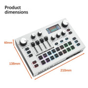 X7 48V Live Broadcast Audio Mixer Professional Microphone Live Sound Card