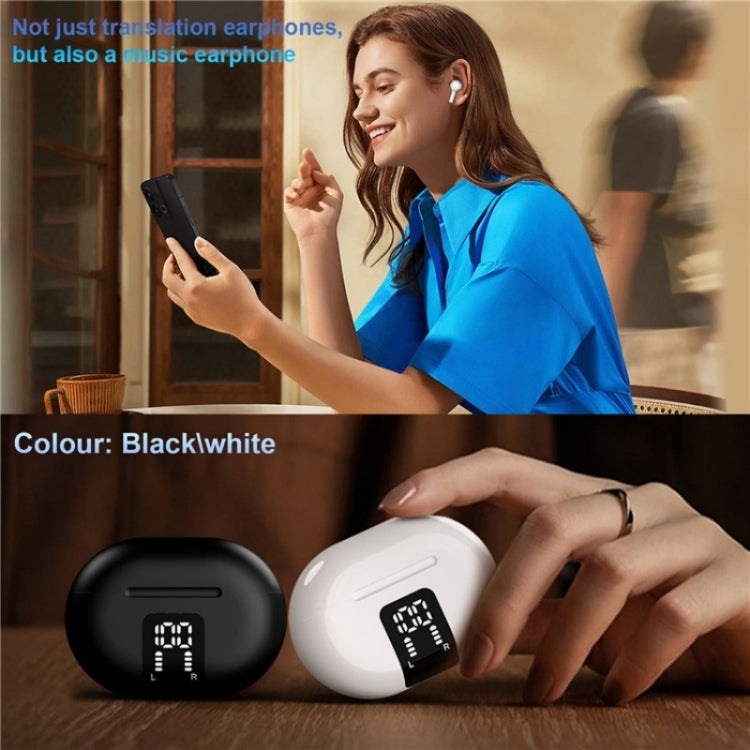 M10 Wireless Bluetooth Smart Voice Translator Headset Multiple Languages Translation Earphones(White)