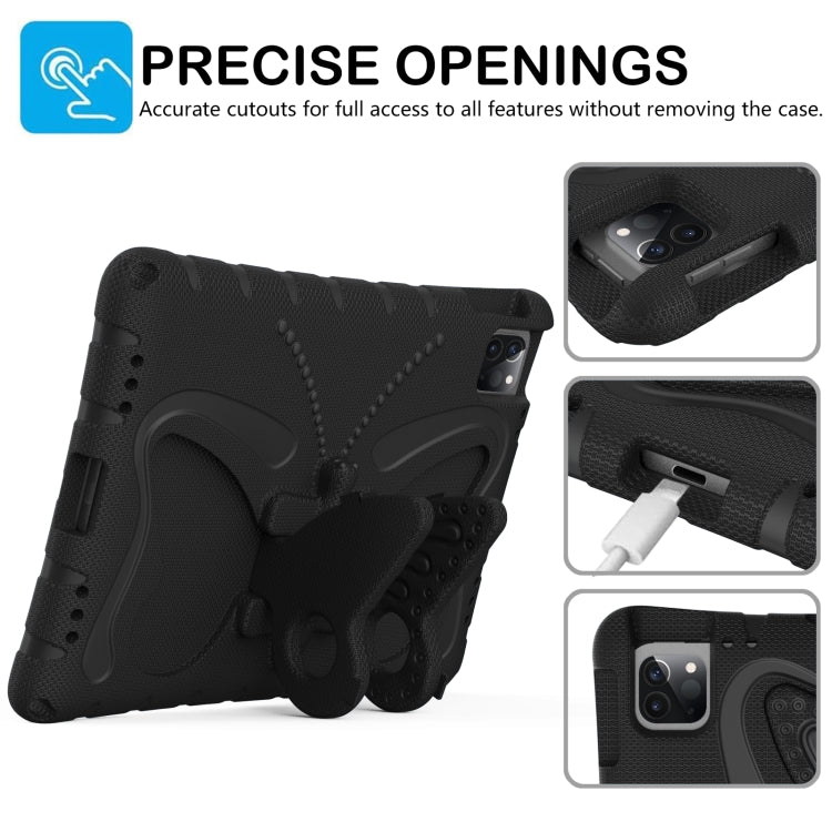 For iPad Air 11 2024 Butterfly Bracket EVA Shockproof Tablet Case(Black)