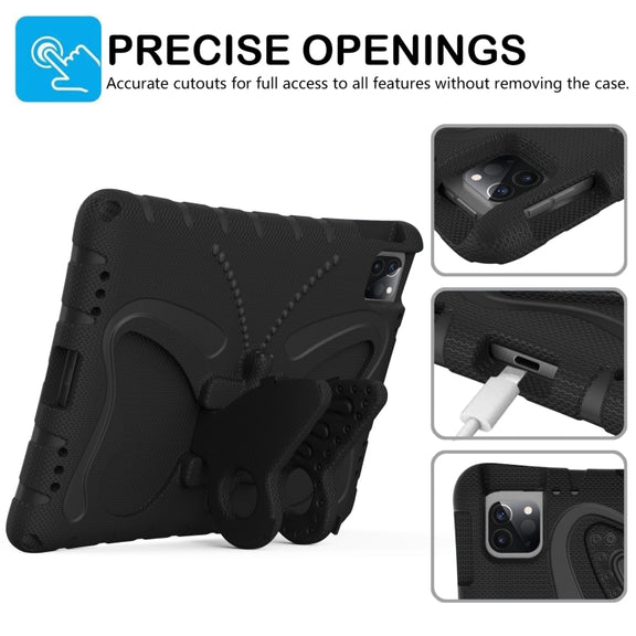 For iPad Air 11 2024 Butterfly Bracket EVA Shockproof Tablet Case(Black)