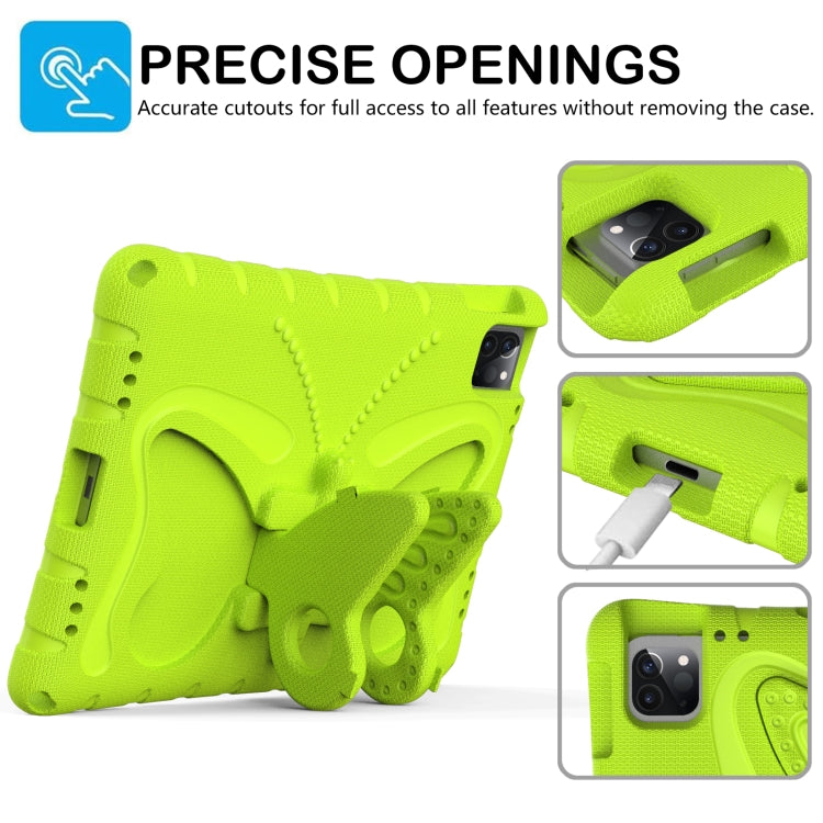 For iPad Air 11 2025 / 2024 Butterfly Bracket EVA Shockproof Tablet Case(Grass Green)
