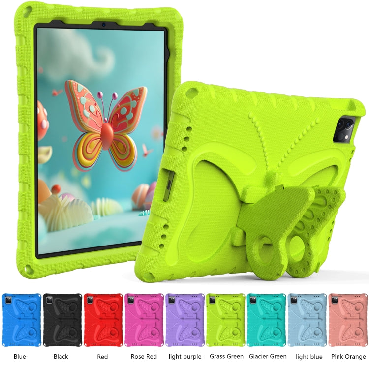 For iPad Air 11 2025 / 2024 Butterfly Bracket EVA Shockproof Tablet Case(Grass Green)
