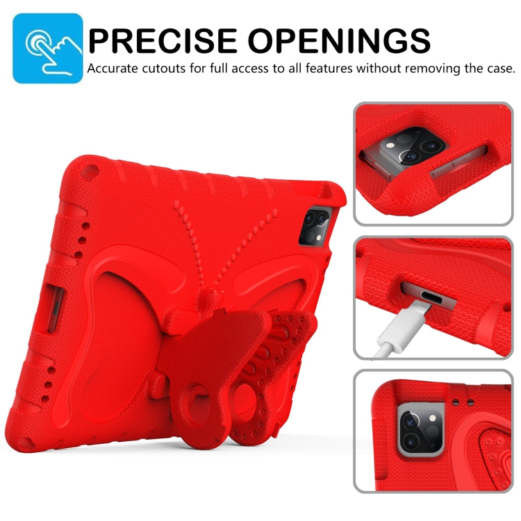 For iPad Air 11 2024 Butterfly Bracket EVA Shockproof Tablet Case(Red)