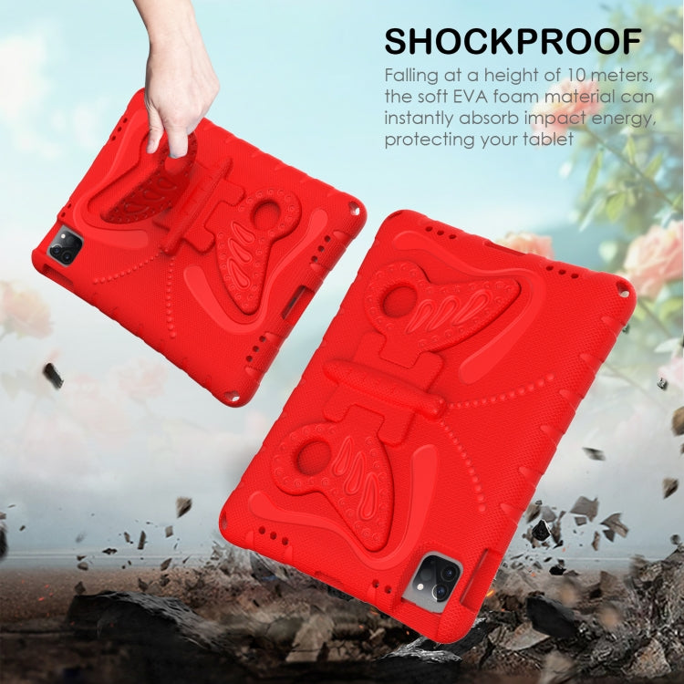 For iPad Air 11 2024 Butterfly Bracket EVA Shockproof Tablet Case(Red)