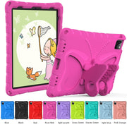 For iPad Air 11 2024 Butterfly Bracket EVA Shockproof Tablet Case(Rose Red)