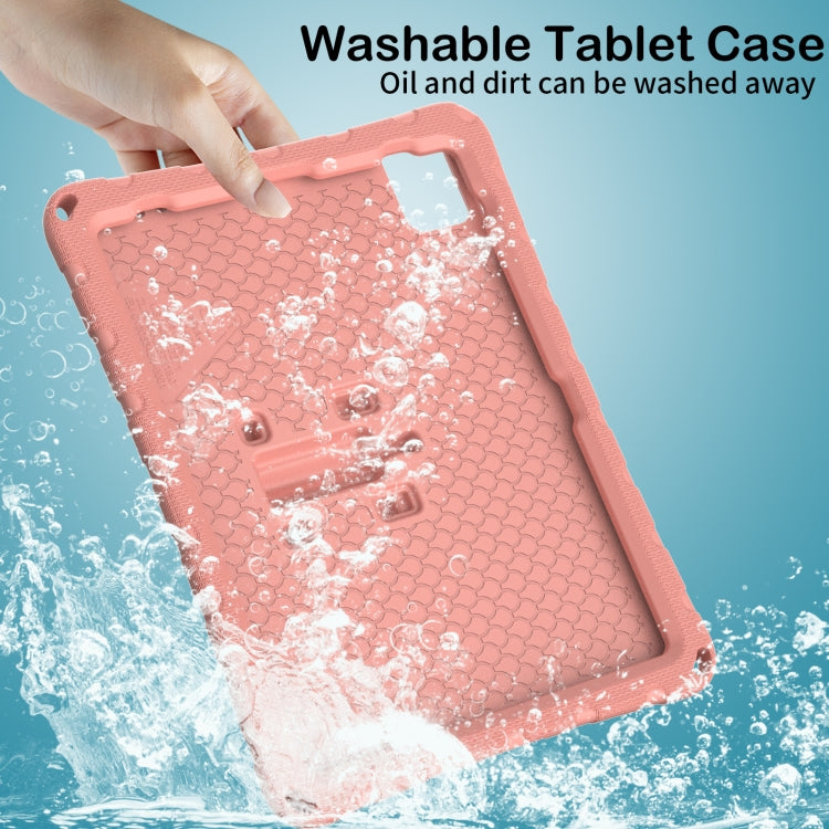 For iPad Pro 11 2024 Butterfly Bracket EVA Shockproof Tablet Case(Pink Orange)