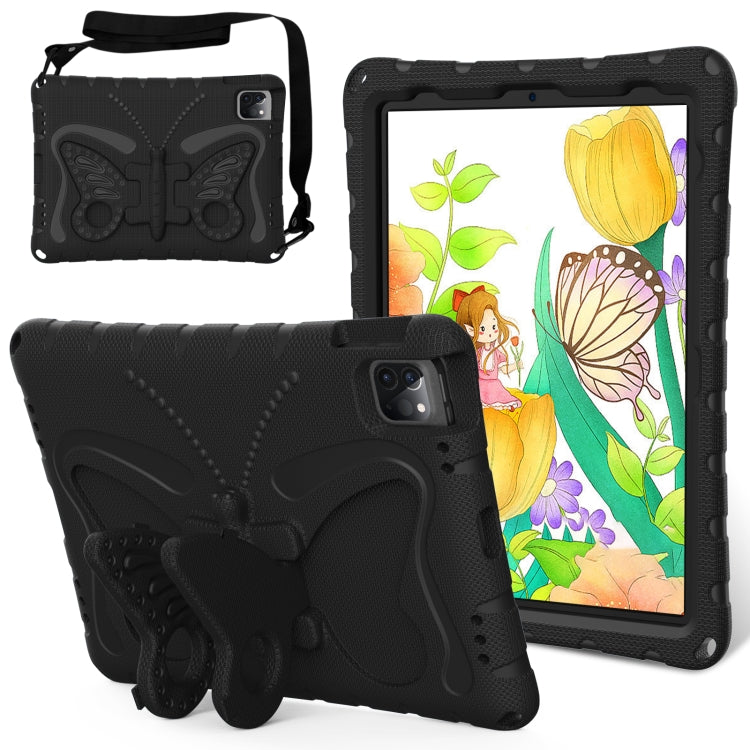 For iPad Pro 11 2024 Butterfly Bracket EVA Shockproof Tablet Case(Black)
