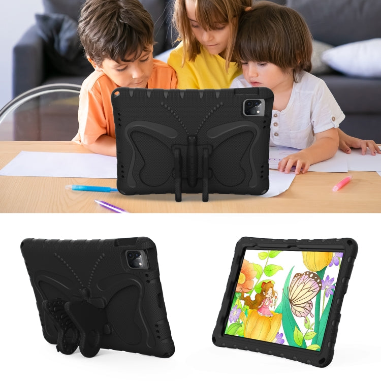 For iPad Pro 11 2024 Butterfly Bracket EVA Shockproof Tablet Case(Black)