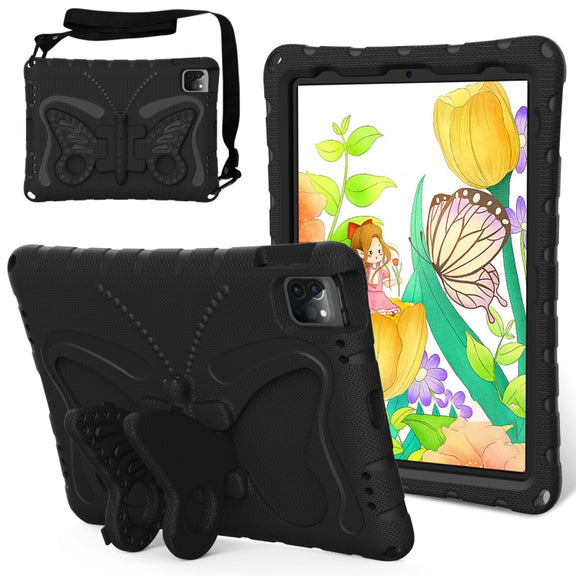 For iPad Pro 11 2024 Butterfly Bracket EVA Shockproof Tablet Case(Black)