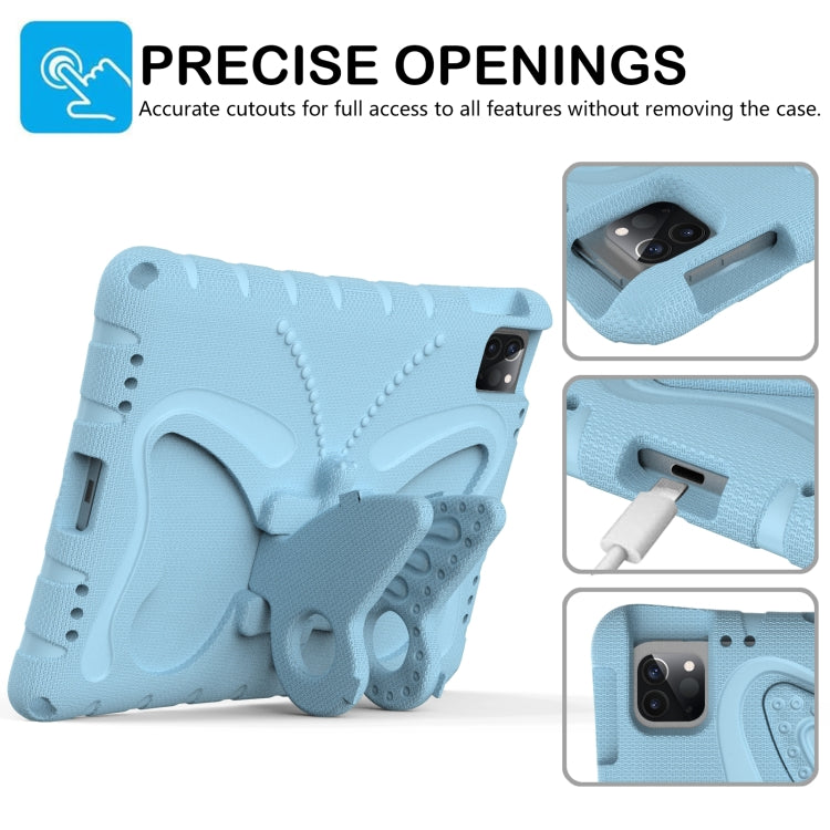 For iPad Pro 11 2024 Butterfly Bracket EVA Shockproof Tablet Case(Light Blue)