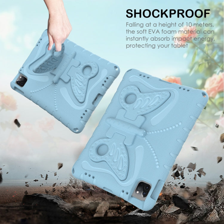 For iPad Pro 11 2024 Butterfly Bracket EVA Shockproof Tablet Case(Light Blue)