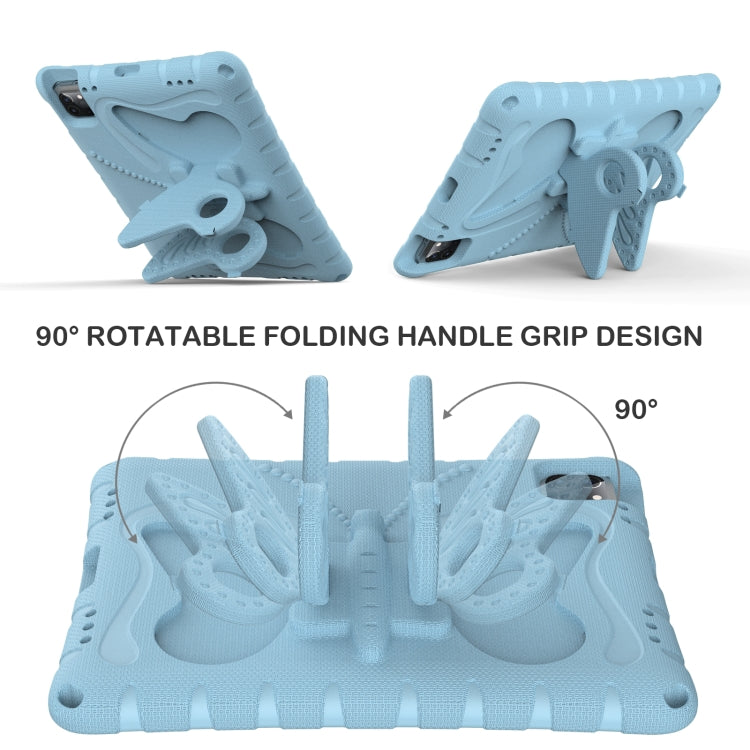 For iPad Pro 11 2024 Butterfly Bracket EVA Shockproof Tablet Case(Light Blue)