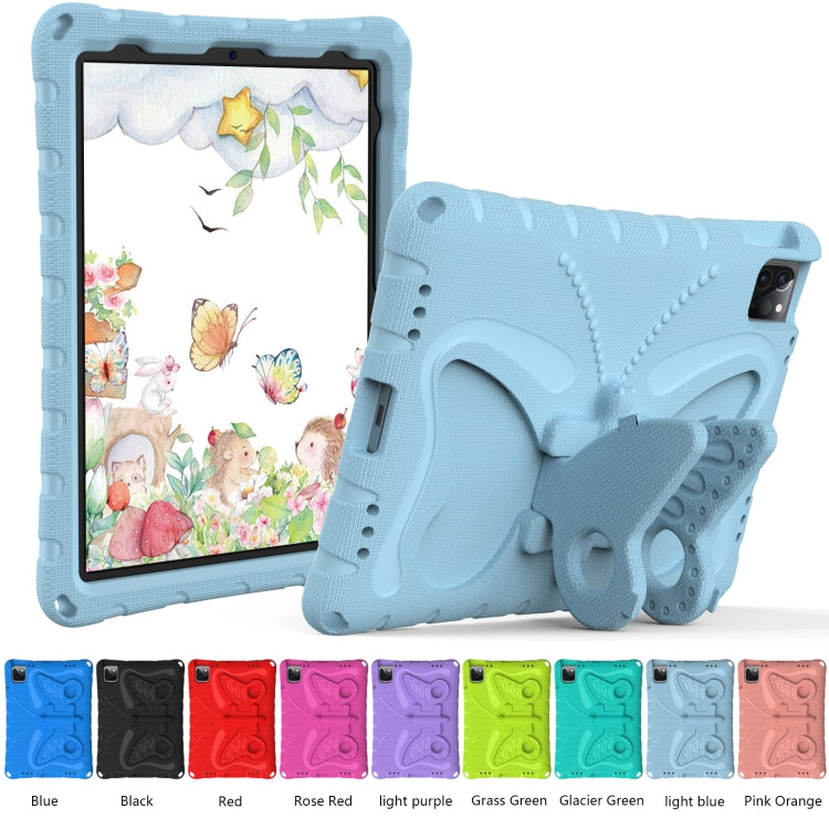 For iPad Pro 11 2024 Butterfly Bracket EVA Shockproof Tablet Case(Light Blue)