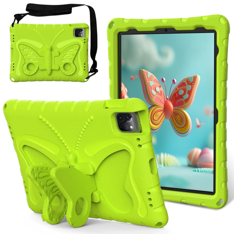 For iPad Pro 11 2024 Butterfly Bracket EVA Shockproof Tablet Case(Grass Green)