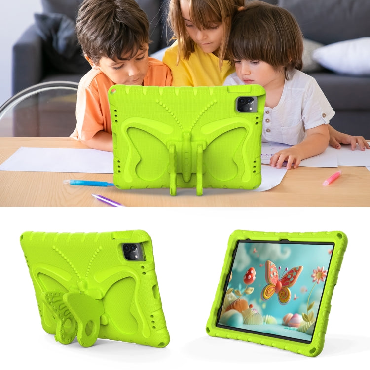 For iPad Pro 11 2024 Butterfly Bracket EVA Shockproof Tablet Case(Grass Green)