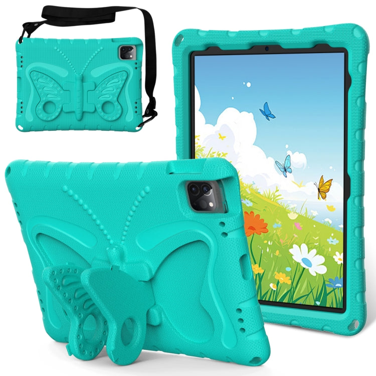 For iPad Pro 11 2024 Butterfly Bracket EVA Shockproof Tablet Case(Mint Green)