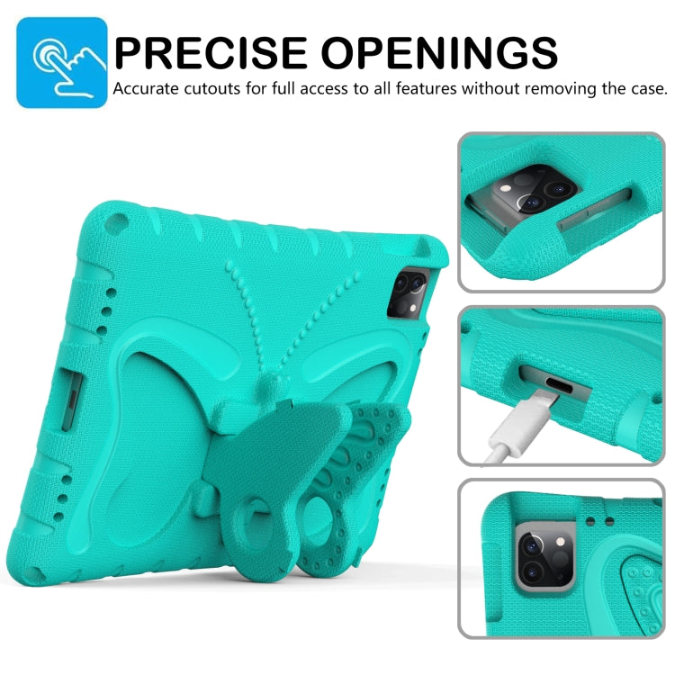 For iPad Pro 11 2024 Butterfly Bracket EVA Shockproof Tablet Case(Mint Green)