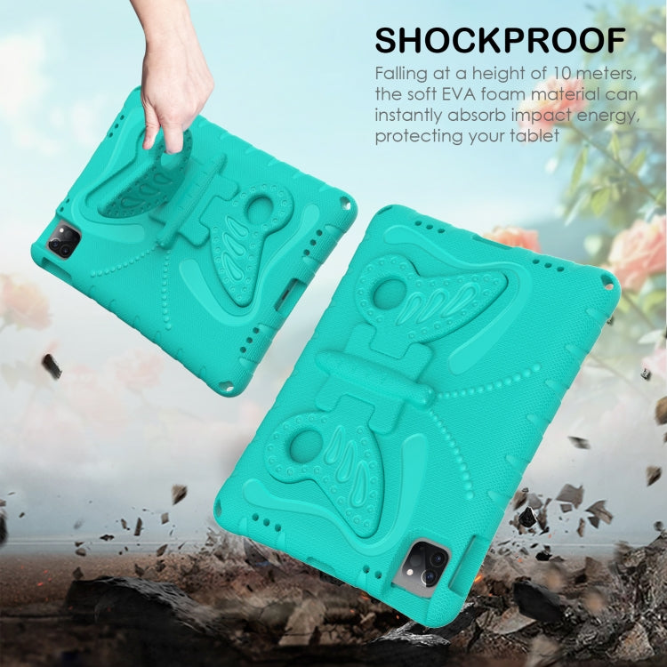 For iPad Pro 11 2024 Butterfly Bracket EVA Shockproof Tablet Case(Mint Green)
