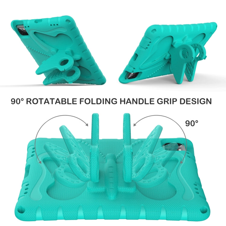 For iPad Pro 11 2024 Butterfly Bracket EVA Shockproof Tablet Case(Mint Green)