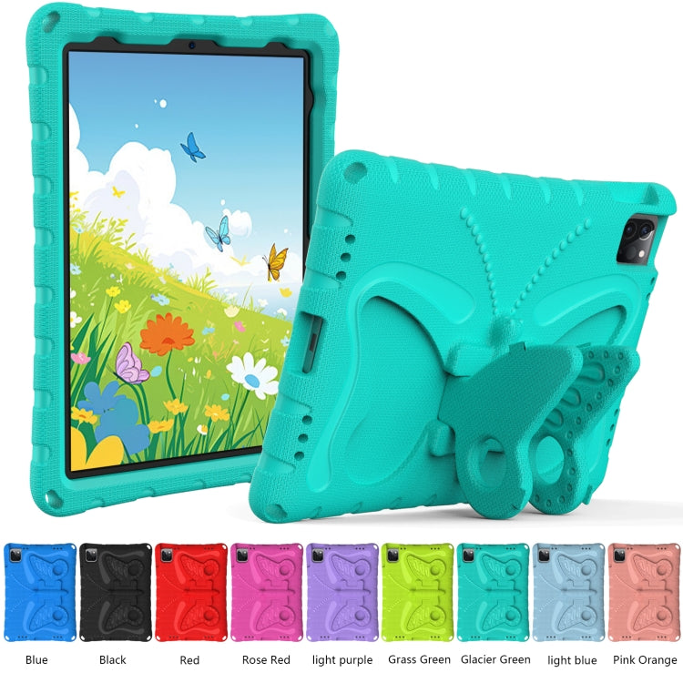 For iPad Pro 11 2024 Butterfly Bracket EVA Shockproof Tablet Case(Mint Green)